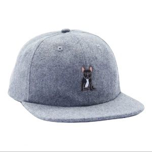NWOT Beamer and Samson gray wool blend hat with French bulldog logo embr…